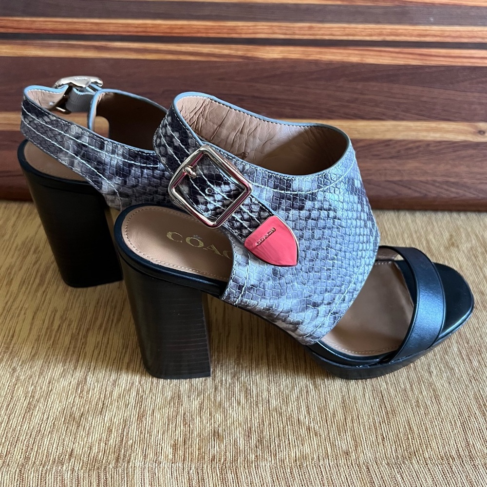 Coach snakeskin platform heels 8B